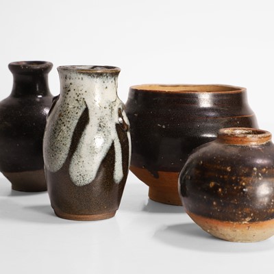 Lot 71 - A collection of Chinese black-glazed pottery