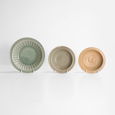 Lot 77 - Three Chinese celadon dishes