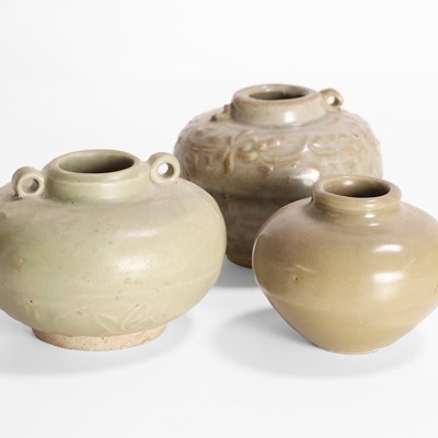 Lot 78 - A collection of Chinese celadon jarlets
