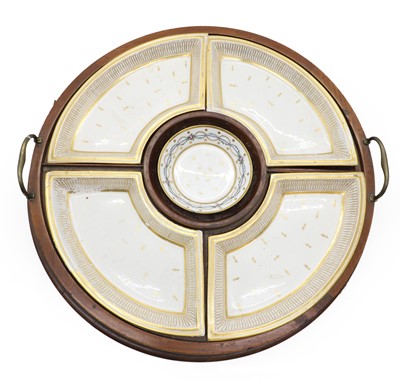 Lot 266 - A mahogany sectioned serving tray