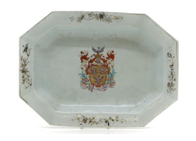 Lot 64 - A Chinese export armorial serving dish