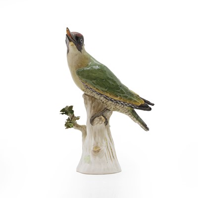 Lot 309 - A Meissen porcelain model of a green woodpecker