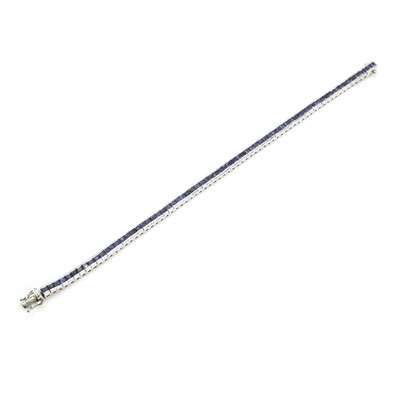 Lot 234 - A sapphire line bracelet