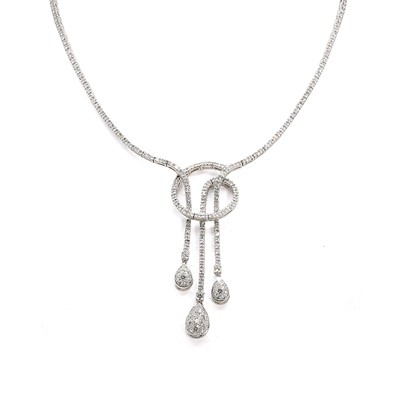 Lot 163 - A white gold diamond necklace