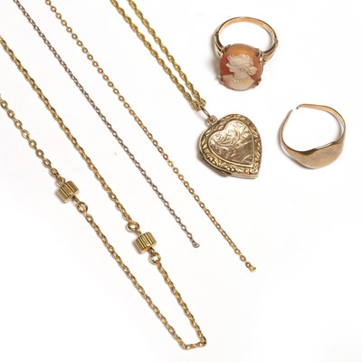 Lot 295 - A group of gold and costume jewellery