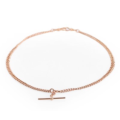 Lot 391 - A 9ct rose gold Albert chain