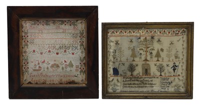 Lot 490 - Two needlework samplers
