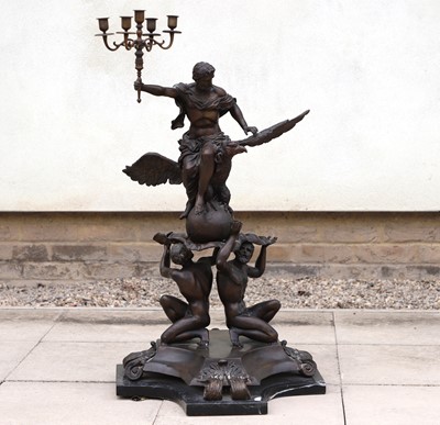 Lot 167 - A large bronzed figural group