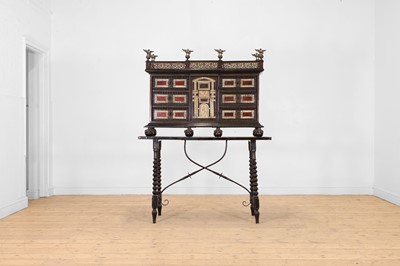 Lot 573 - A baroque walnut, inlaid and ebonised cabinet