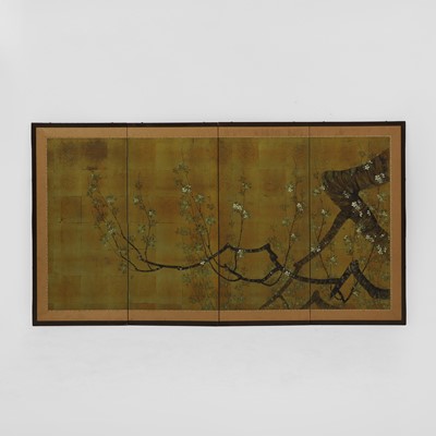 Lot 502 - A Japanese four-fold byōbu screen