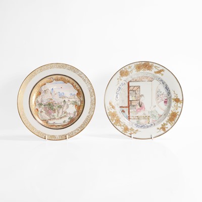 Lot 19 - Two Chinese export famille rose plates