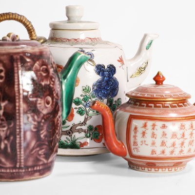 Lot 84 - A collection of three Chinese and Japanese export teapots