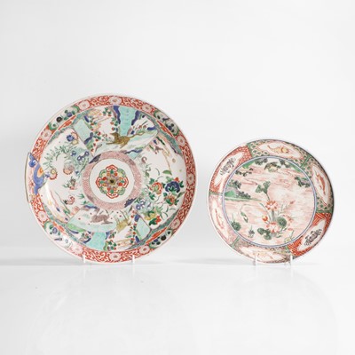 Lot 88 - Two Chinese wucai plates