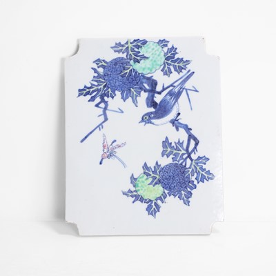 Lot 318 - A Chinese doucai porcelain panel