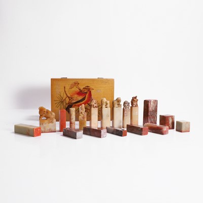 Lot 356 - A collection of Chinese soapstone seals