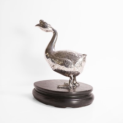 Lot 489 - A Japanese silver okimono