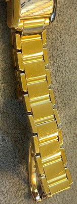 Lot 359 - A ladies' 18ct gold Cartier Tank Francaise quartz bracelet watch