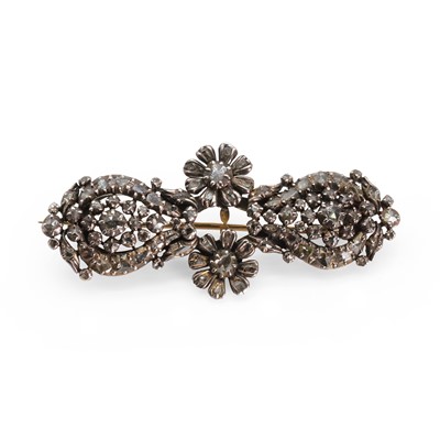 Lot 2 - A Georgian rose cut diamond brooch