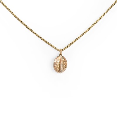 Lot 28 - An unusual Victorian locket pendant and chain