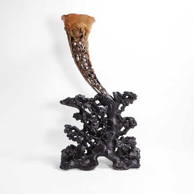 Lot 44 - A Chinese rhinoceros horn libation cup