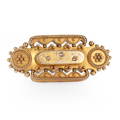 Lot 17 - A Victorian diamond memorial brooch