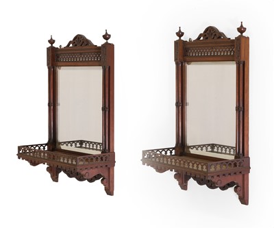 Lot 420A - A pair of mahogany wall mirror shelves