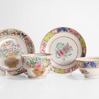 Lot 103 - Two pairs of Chinese Canton famille rose cups and saucers