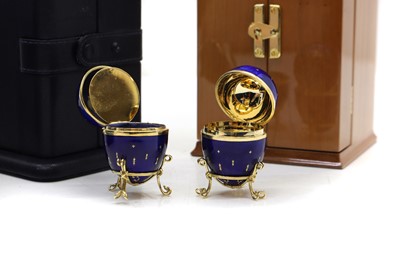 Lot 388 - Two Faberge enamelled ‘Easter’ eggs
