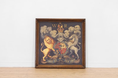 Lot 267 - A William IV polychrome painted coat of arms