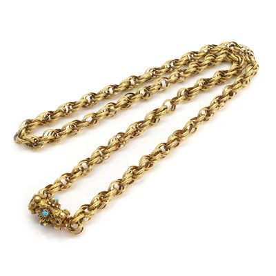 Lot 2 - A Georgian gold rope chain