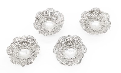 Lot 63 - A set of four Victorian silver bon-bon dishes