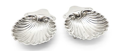 Lot 53 - A pair of shell butter dishes