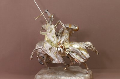 Lot 316 - A large Victorian silver-gilt figural trophy