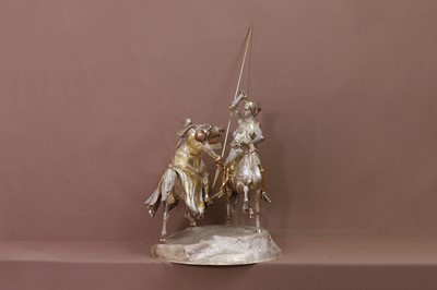 Lot 316 - A large Victorian silver-gilt figural trophy