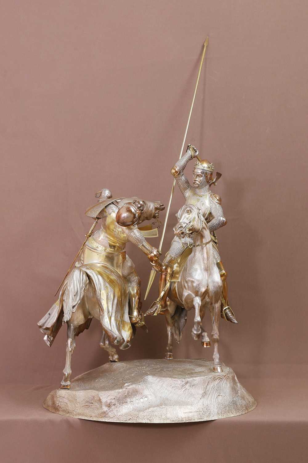 Lot 316 - A large Victorian silver-gilt figural trophy