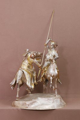 Lot 316 - A large Victorian silver-gilt figural trophy