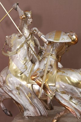 Lot 316 - A large Victorian silver-gilt figural trophy