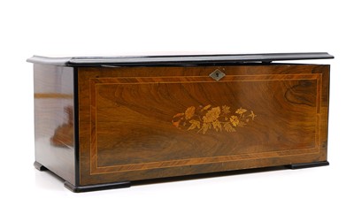 Lot 230 - A Swiss drum and bells in sight musical box