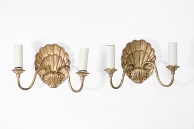 Lot 574 - A pair of gilt-bronze wall lights