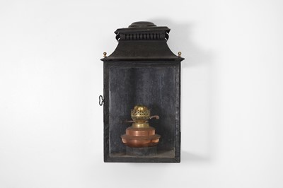Lot 64 - A painted metal wall lantern