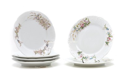 Lot 225 - A set of six Russian Kuznetsov Imperial Porcelain factory plates