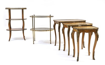 Lot 527 - A nest of Louis XV style parquetry tables