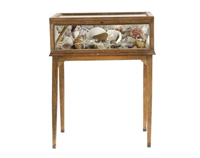 Lot 546 - An oak vitrine
