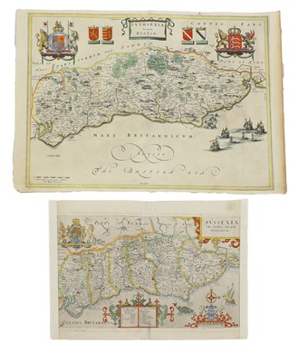 Lot 269A - Blaeu: two hand coloured maps of Sussex
