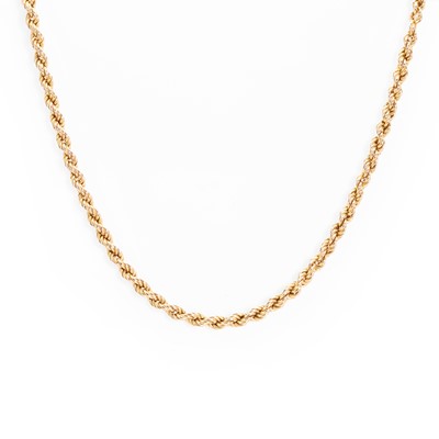 Lot 355 - A 9ct gold rope chain