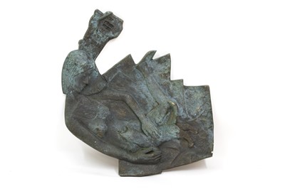 Lot 346 - A patinated bronze wall sculpture