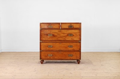 Lot 454 - A camphor and brass campaign chest