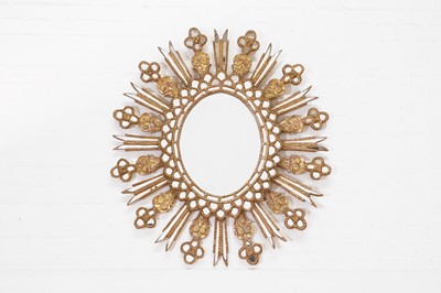 Lot 3 - A giltwood and gesso starburst mirror