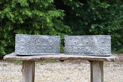 Lot 640 - A pair of lead planters