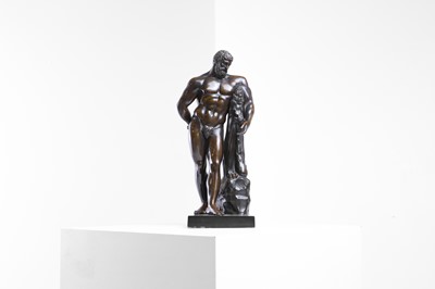 Lot 341 - A bronze model of the Farnese Hercules by Elkington & Co.
